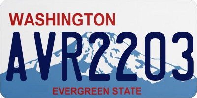 WA license plate AVR2203