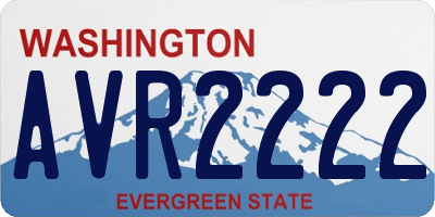 WA license plate AVR2222