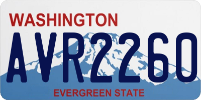 WA license plate AVR2260