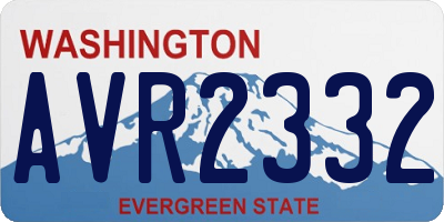 WA license plate AVR2332