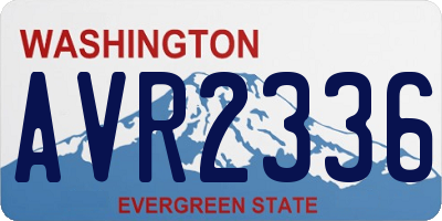 WA license plate AVR2336
