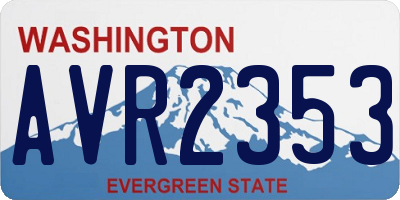 WA license plate AVR2353