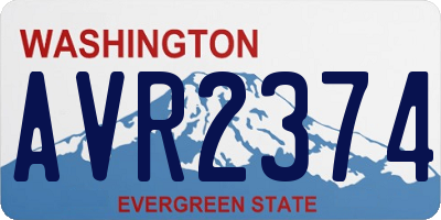 WA license plate AVR2374