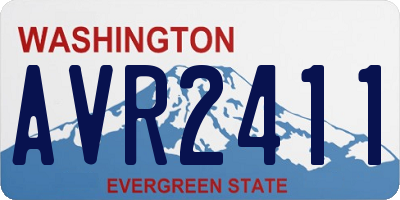 WA license plate AVR2411