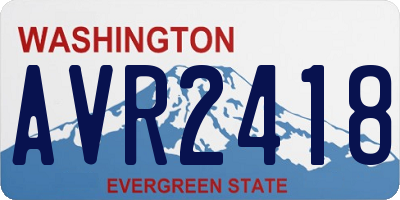 WA license plate AVR2418