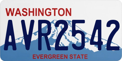 WA license plate AVR2542