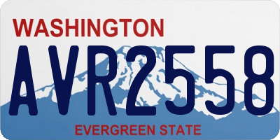 WA license plate AVR2558