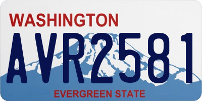 WA license plate AVR2581
