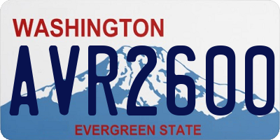 WA license plate AVR2600