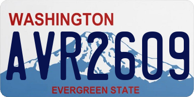 WA license plate AVR2609