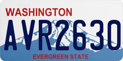 WA license plate AVR2630