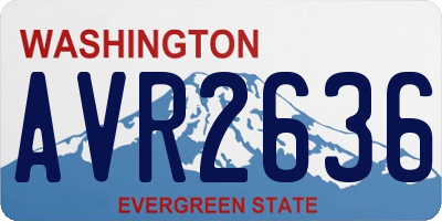 WA license plate AVR2636