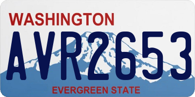 WA license plate AVR2653