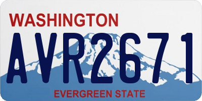 WA license plate AVR2671