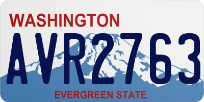 WA license plate AVR2763