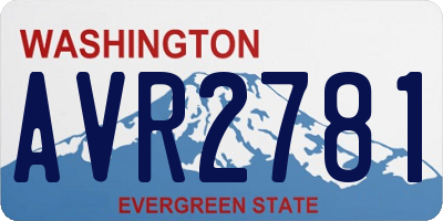 WA license plate AVR2781