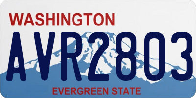 WA license plate AVR2803