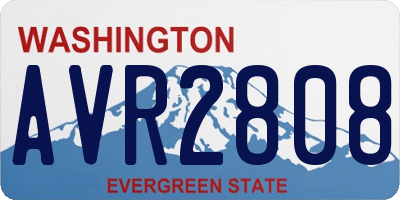 WA license plate AVR2808