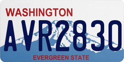 WA license plate AVR2830