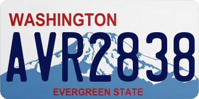 WA license plate AVR2838