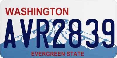 WA license plate AVR2839