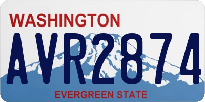 WA license plate AVR2874