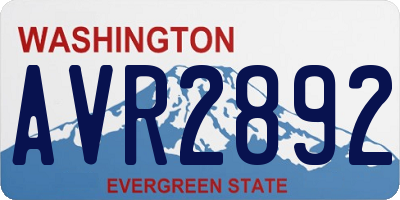 WA license plate AVR2892