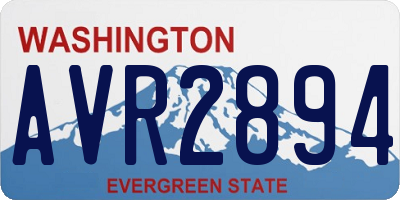 WA license plate AVR2894