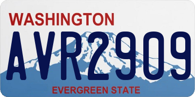 WA license plate AVR2909