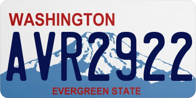 WA license plate AVR2922
