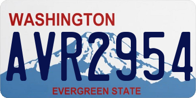 WA license plate AVR2954