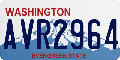 WA license plate AVR2964