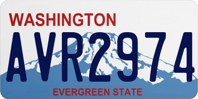WA license plate AVR2974