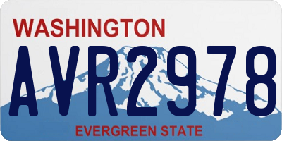 WA license plate AVR2978