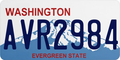 WA license plate AVR2984