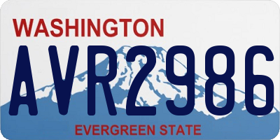 WA license plate AVR2986