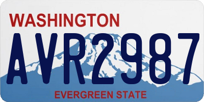 WA license plate AVR2987