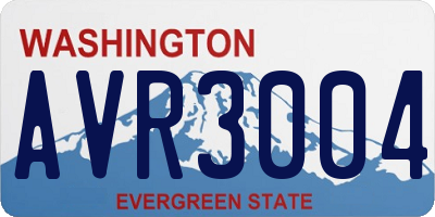 WA license plate AVR3004