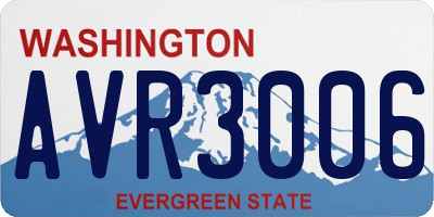 WA license plate AVR3006
