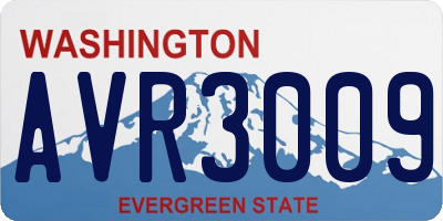 WA license plate AVR3009