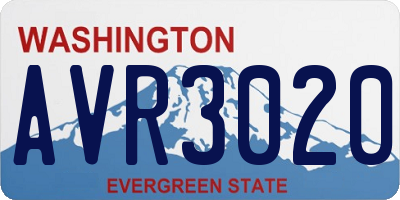WA license plate AVR3020