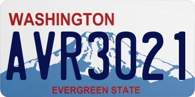 WA license plate AVR3021