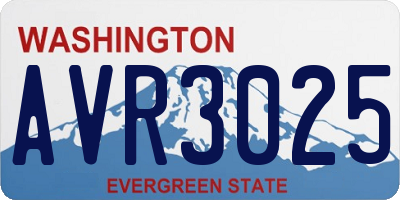 WA license plate AVR3025
