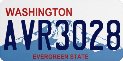 WA license plate AVR3028