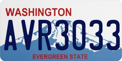 WA license plate AVR3033