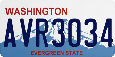 WA license plate AVR3034
