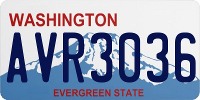 WA license plate AVR3036