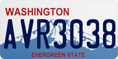 WA license plate AVR3038