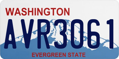 WA license plate AVR3061