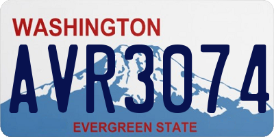 WA license plate AVR3074